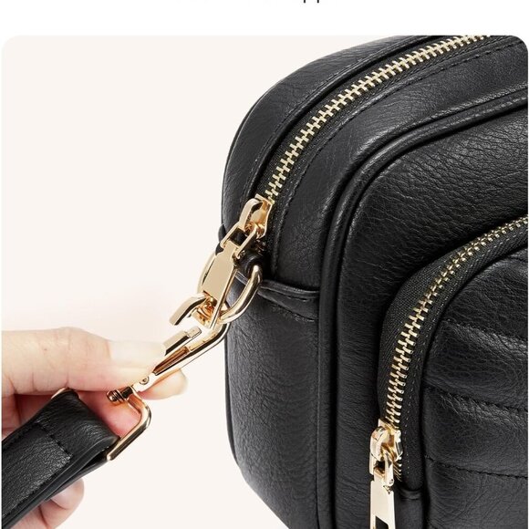 Quilted Crossbody Bag Vegan Leather RFID Wallet Small Purse for Women - Picture 5 of 6